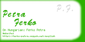 petra ferko business card